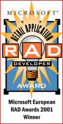 Microsoft European RAD Awards WINNER 2001